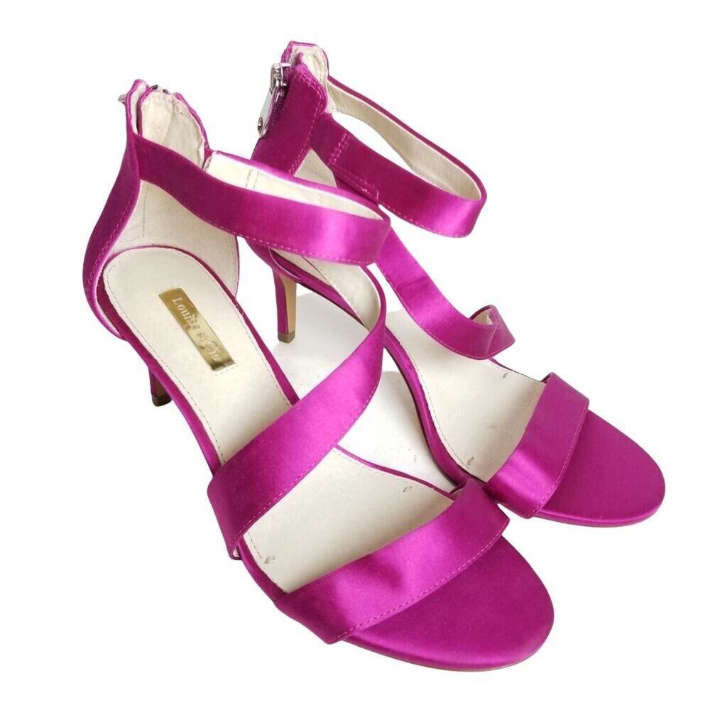 Louis et Cie Womens Satin Stiletto Heels Size 7.5M Strappy Pumps Formal Wedding